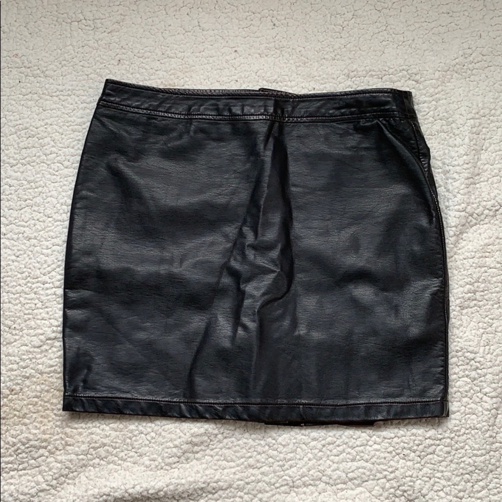 Faux leather brown mini skirt